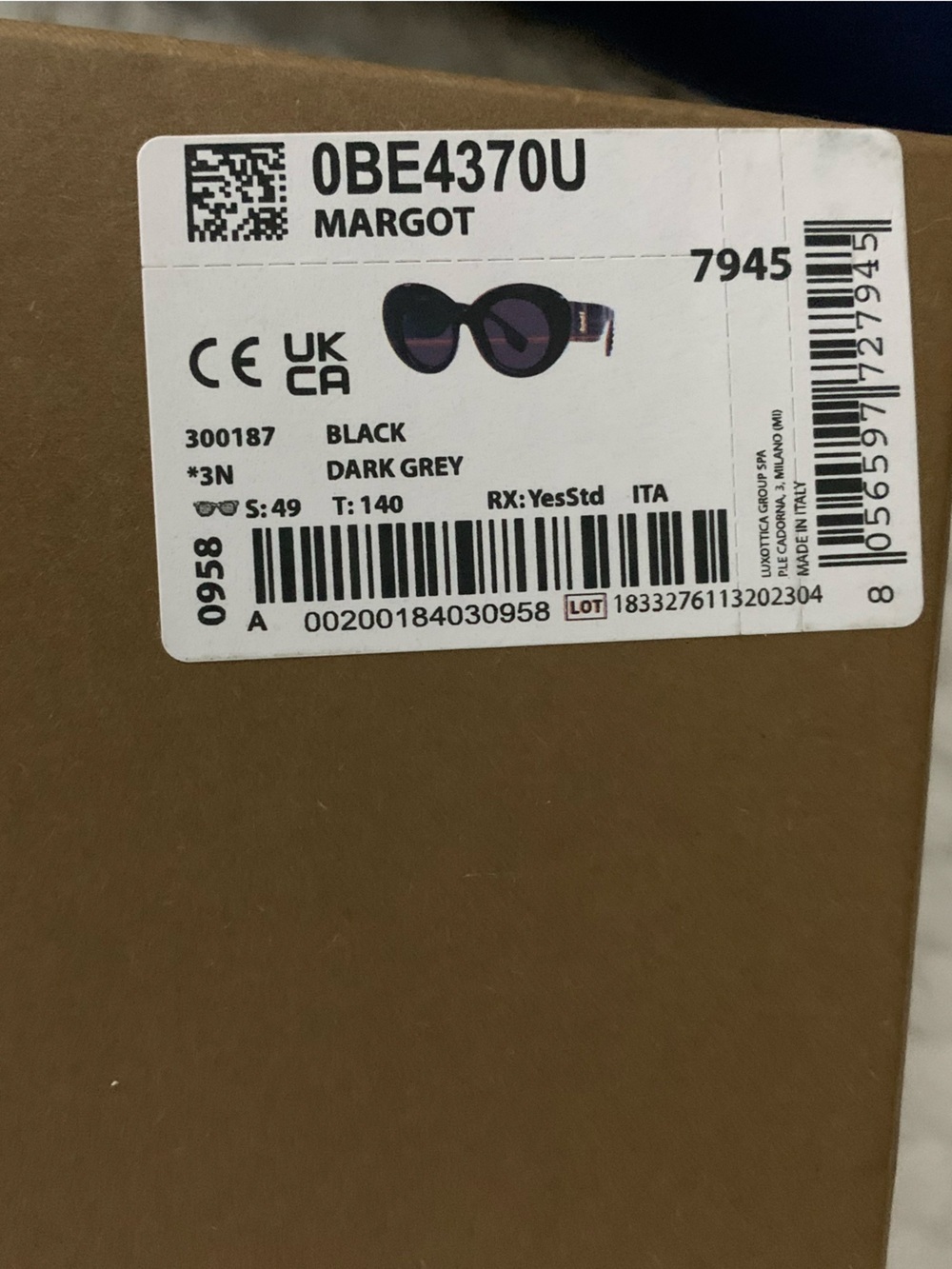 Burberry Black Margot Sunglasses NWT Case Box Authentic - Picture 7 of 8